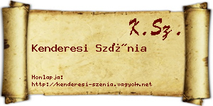 Kenderesi Szénia névjegykártya